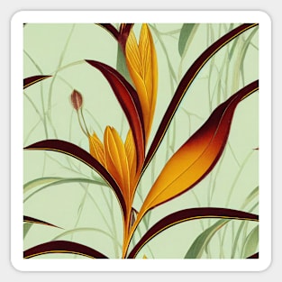 Art Deco Flowering Vines and Birds of Paradise Sticker